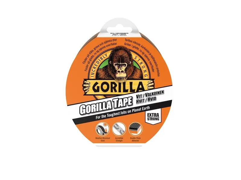 Gorilla hvit gaffatape 48 mm. - 27 meter