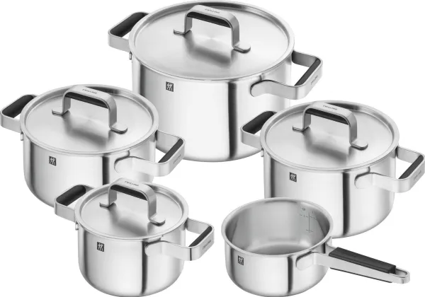 ZWILLING Pure gryte- og panne-sett, 5 deler, 18/10 rustfritt stål