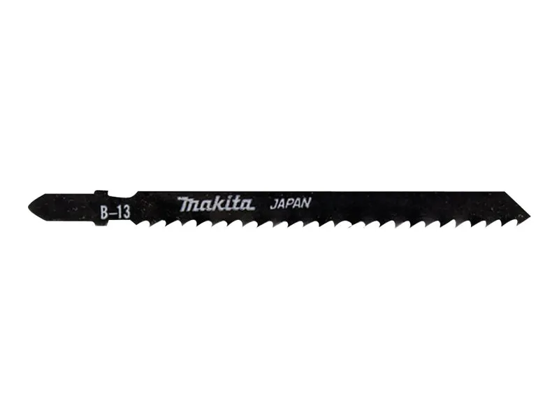 Makita B-13 - Stikksagblad - for kryssfinér, bløtt tre, løvtre, finertre, polyvinylklorid (PVC) - 5 deler - T-skaft - lengde: 105 mm - for Makita 4329J, DJV182Z, JR1000FTJ, JV0600J