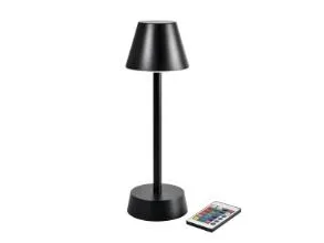 Lampe LED Zelda Ø10,3xH32cm med fjernkontroll svart