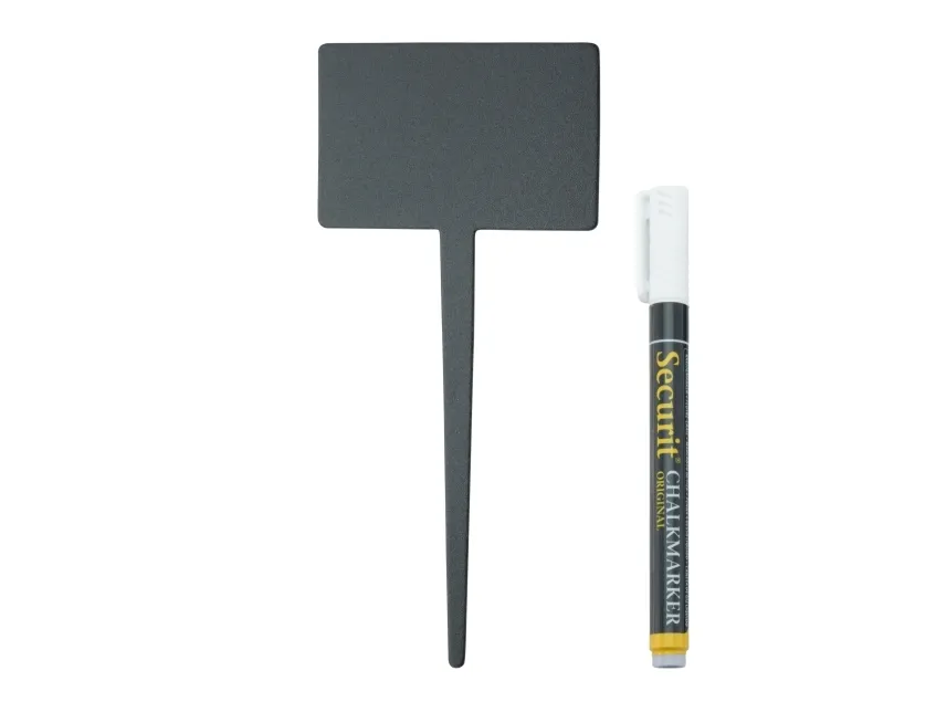 Skilt Securit Rektangel 18x8x0.3 cm 5 stk med Hvid tuschpen,stk