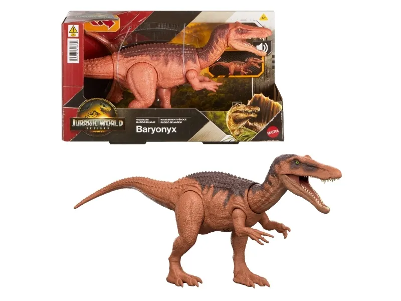 Jurassic World Wild Roar-dinosaur-actionfigurleker, biteangrep og lyd, 4 år, Assorterte farger, Plast