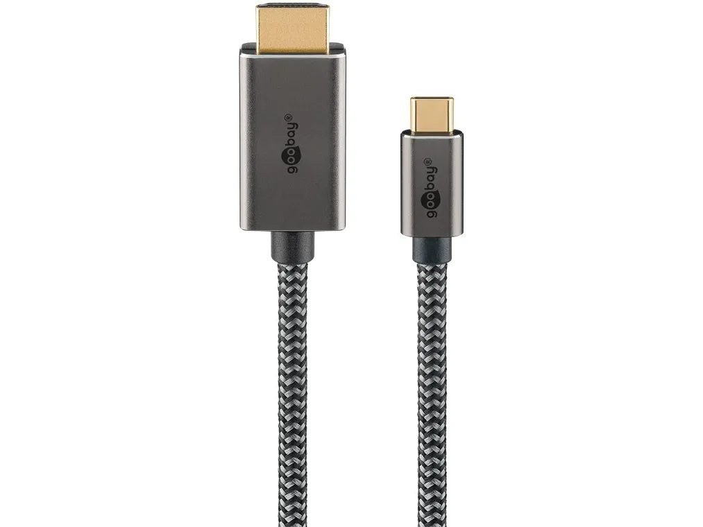 Goobay 75700, 2 m, USB Type-C, HDMI Type A (Standard), Hankjønn, Hankjønn, Rett