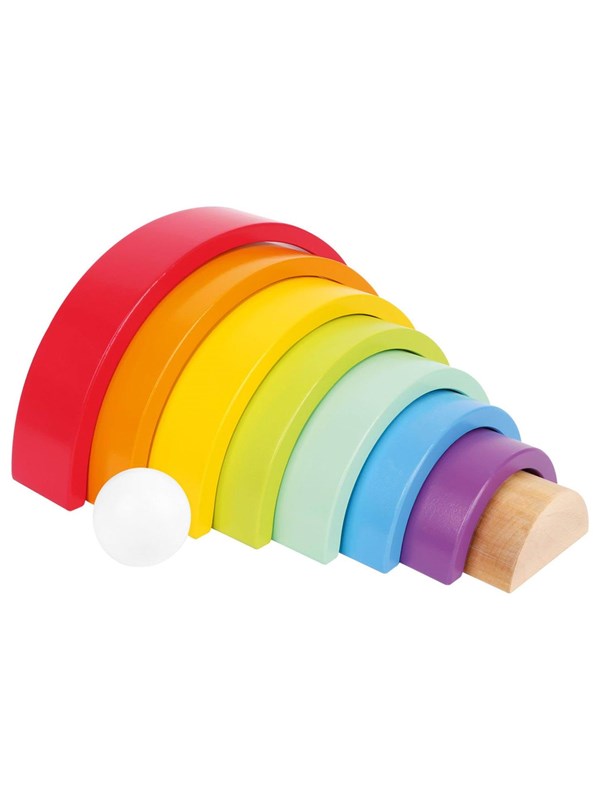 Small Foot - Wooden Building Blocks Rainbow 9dlg.