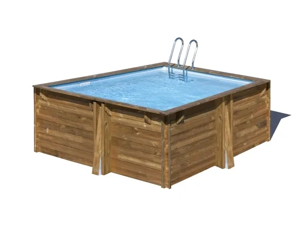 Square wood pool 305 x 305 x 119 cm - Model Carra