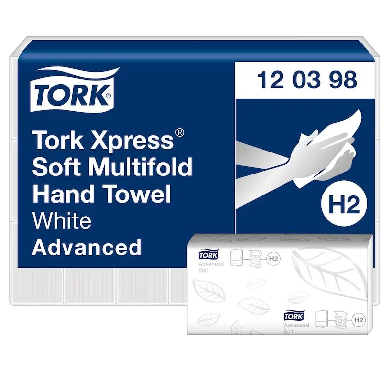 Tork H2 Xpress® Soft Multifold Håndtørk, hvite - (21 pakker x 180 ark per kartong)