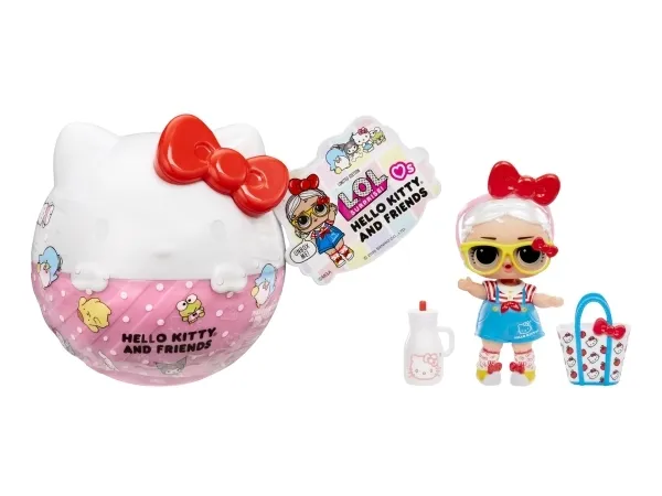 L.O.L. Surprise! Loves Hello Kitty & Friends Tots Core Characters Asst in PDQ, Minidukke, Hunkjønn, 4 år, Flerfarget