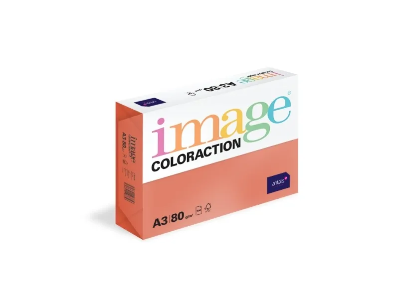 Image, Coloraction, London/deep red Kopipapir, træfri ECF, 80g/m2, 420mm x 297mm, A3, Bred bane, pak