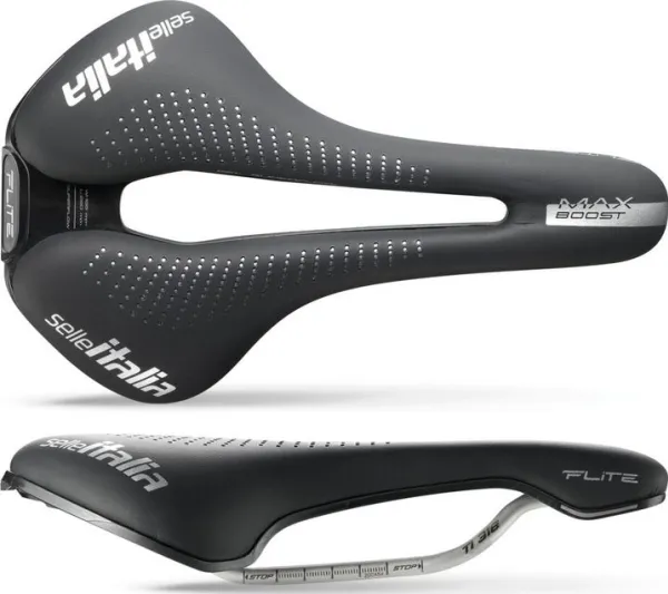 Selle Italia MAX FLITE BOOST GEL SUPERFLOW L sal TI 316 rør 7, fiber-tek, sort (NY) (L3)