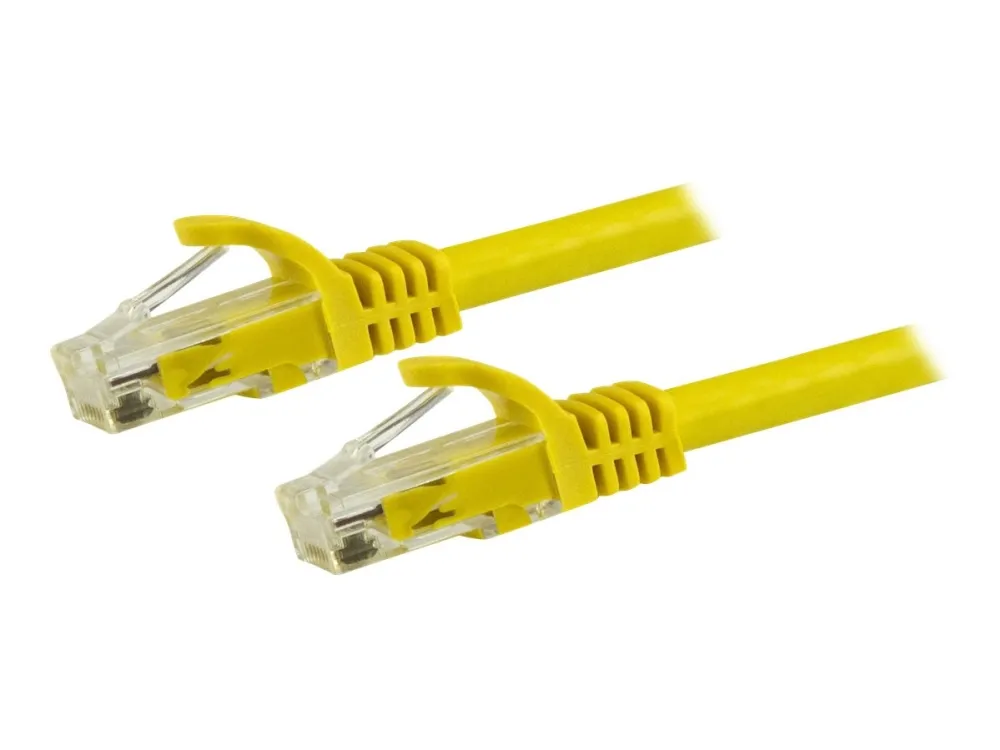 Startech 15m CAT6 Ethernet Cable, 10 Gigabit Snagless RJ45 650MHz 100W PoE Patch Cord, CAT 6 10GbE UTP Network Cable w/Strain Relief, Yellow, Wiring is UL Certified/TIA - Category 6 - 24AWG (N6PATC15MYL) - Koblingskabel - RJ-45 (hann) til RJ-45 (hann) - 15 m - UTP - CAT 6 - formstøpt, uten hindringer - gul