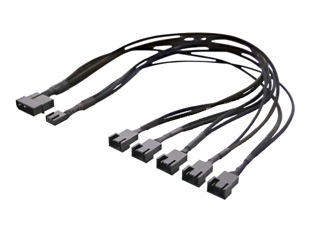 DELTACO - Strømsplitter - 4-pins PWM (hunn) til 4-pins PWM (hann) - 45 cm
