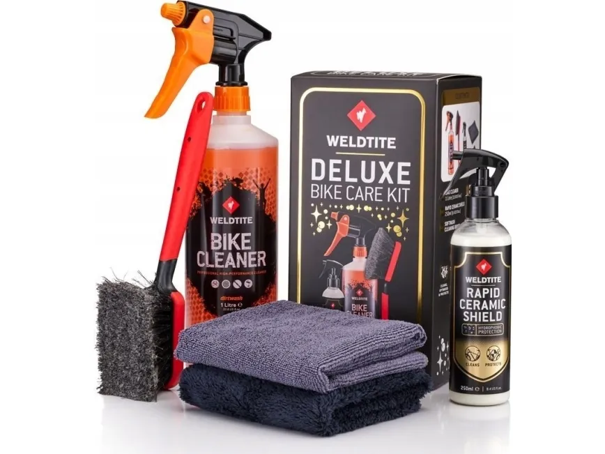 Weldtite Deluxe Bike Care Kit for vask, pleie og beskyttelse