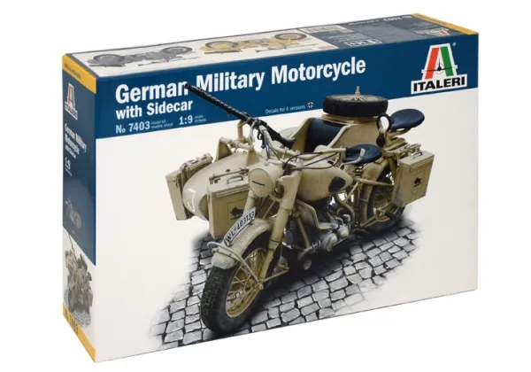 Italeri 7403, Military motorcycle model, Monteringssett, 1:9, German Military Motorcycle, Alle kjønn, Plast