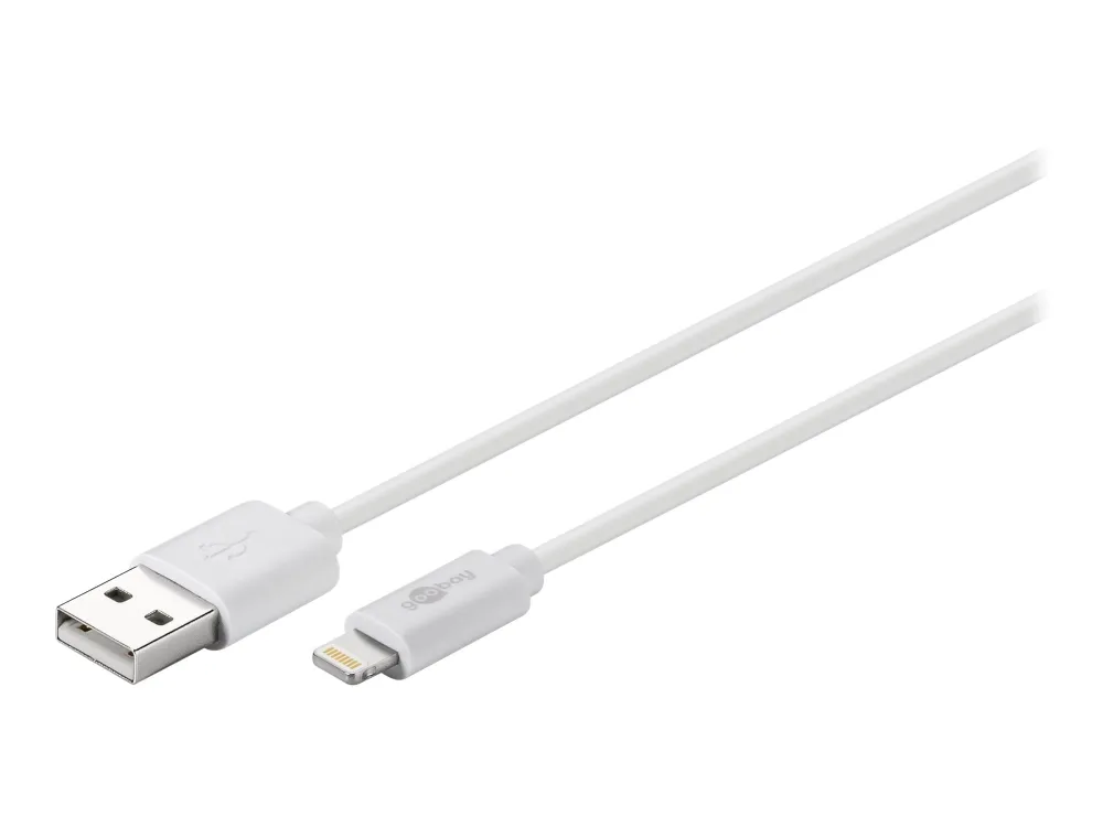 Goobay 72907, 2 m, Lightning, USB A, Hankjønn, Hankjønn, Hvit