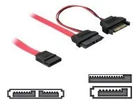 Delock SATA Slimline ALL-in-One cable - SATA-kabel - Serial ATA 150 - Slimline SATA (hunn) til SATA, SATA-strøm - 50 cm