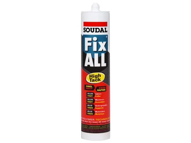 SOUDAL Fugemasse Fix All High Tack hvid 290ml patron høj kvalitets 1-komponent fugemasse med stor hæftekraft, baseret på MS-Polymer