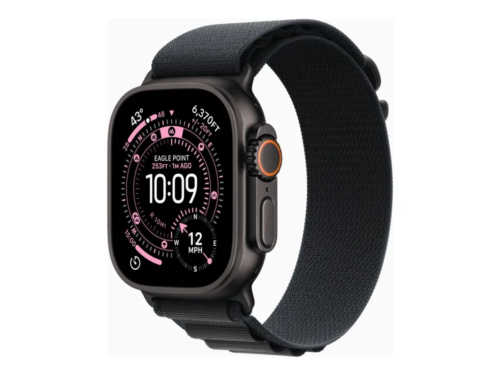 Apple Watch Ultra 3 GPS + Cellular 49mm Black Titanium Case with Black Alpine Loop - Small