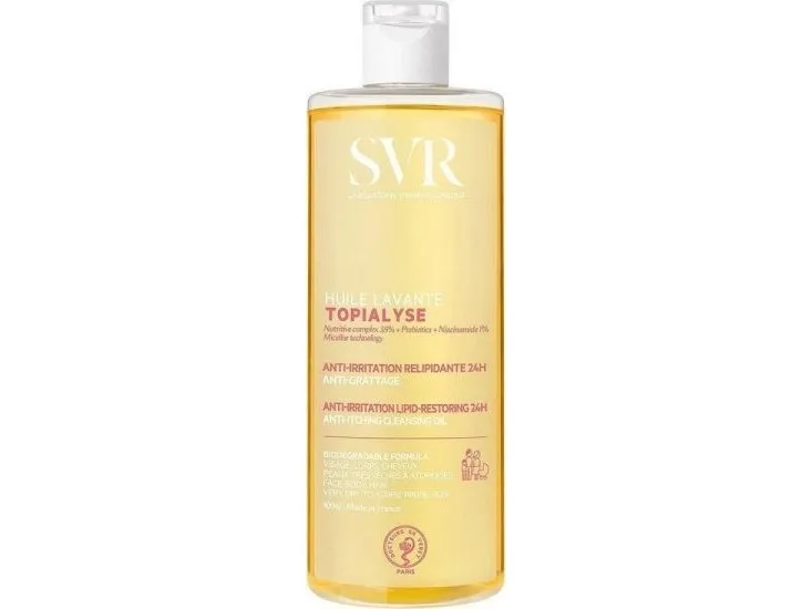 SVR SVR Topialyse Huile Lavante, Biologisk nedbrytbar olje for vask og bad, 400 ml - Lang holdbarhet!