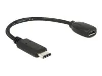 Delock - USB-adapter - USB-C (hann) til Micro-USB type B (hunn) - USB 3.1 - 15 cm - svart