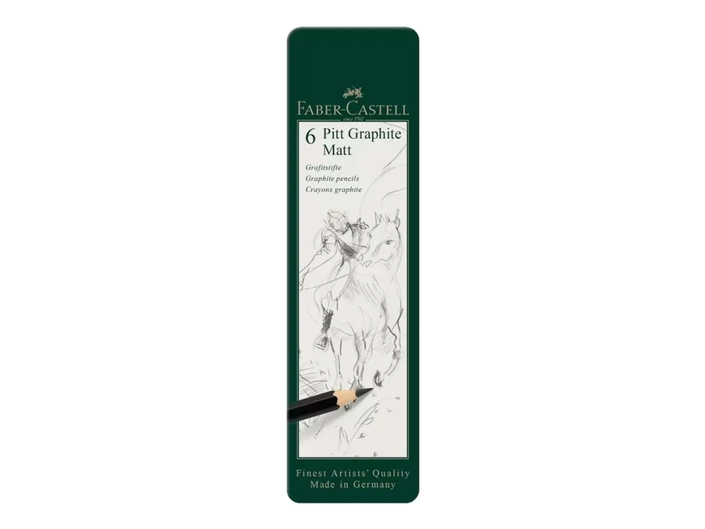 Faber-Castell Pitt Graphite Matt - Blyant - grafitt - 10B, 12B, 2B, 4B, 6B, 8B (en pakke 6)