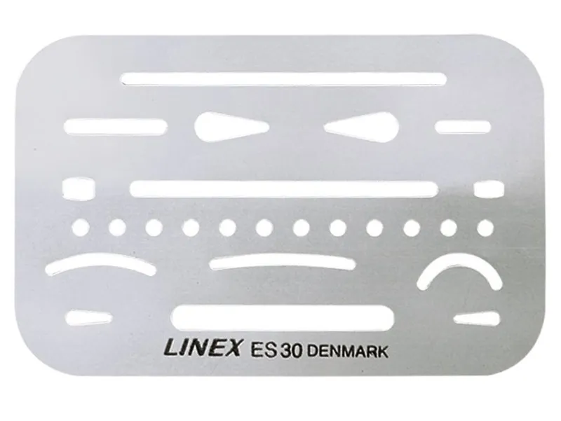 Linex Schablone 26 Öffnungen, Vanlig linjal