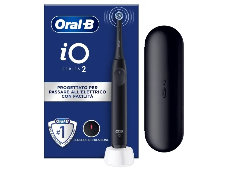 Oral-B iO Series 2, Voksen, Vibrerende tannbørste, Daglig stell, Sensitiv / Myk, Super sensitive, Sort, 2 min, Batteri