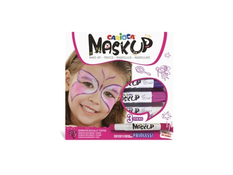 Carioca MASK UP PRINCESS, Ansiktssminkemaling, Flerfarget, Jente, 3 stykker