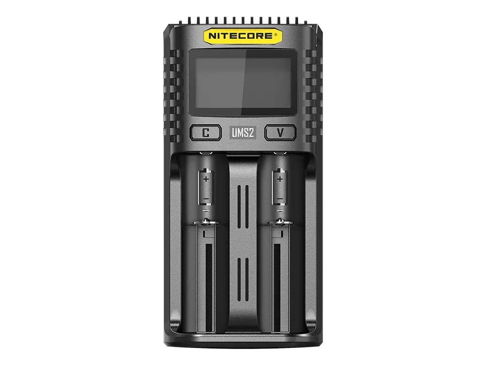 Nitecore UMS2, Lithium Iron Phosphate (LiFePO4), Lithium-Ion (Li-Ion), Nikkel-kadmium (NiCd), Nikkelmetallhydrid..., AA, AAA, AAAA, C, D