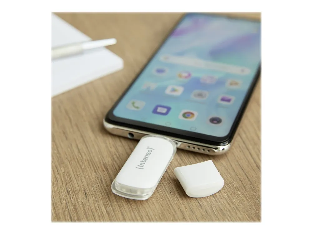 Intenso Flash - USB-flashstasjon - 128 GB - USB-C 3.1 Gen 1 - hvit