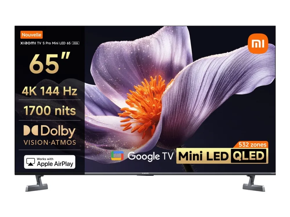 Xiaomi S Pro 2026 - 65 Diagonalklasse LED-bakgrunnsbelyst LCD TV - QD-Mini LED - Smart TV - Google TV - 4K UHD (2160p) 3840 x 2160 - HDR - Mini-LED, Quantum Dot - mørk grå
