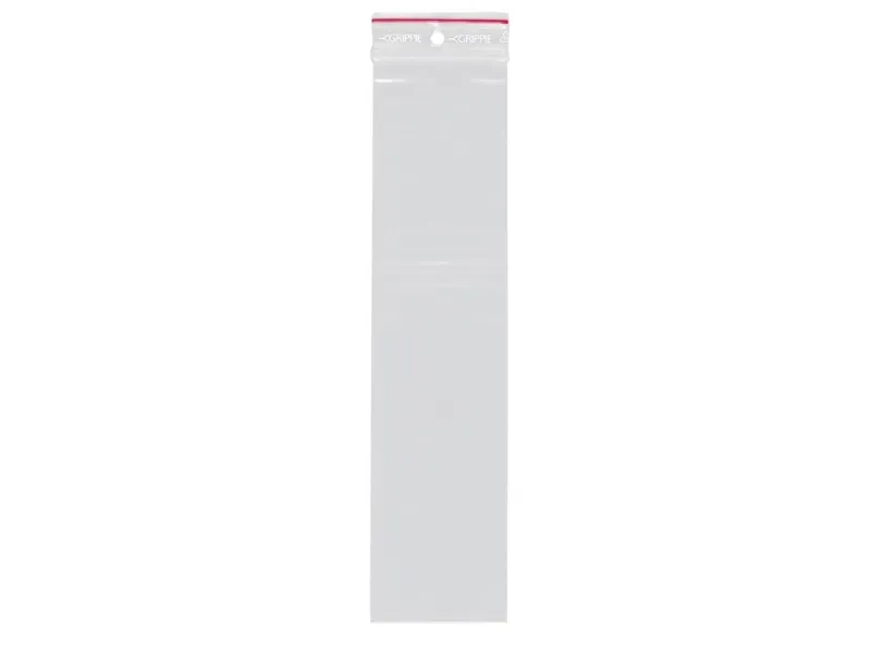 Lynlåspose, Grippie, 50 µm, 60 x 250 mm LD-PE, Transparent, Uden tryk lynlåslukning, pakke a 1000 st