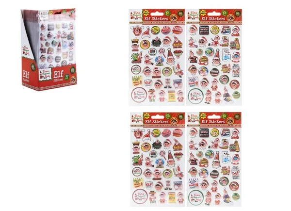 Usorterte Puffy Elf klistremerker 30 stk 2 assortert