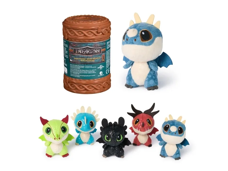 DRAGONS Plysj leketøy, 7,6 cm
