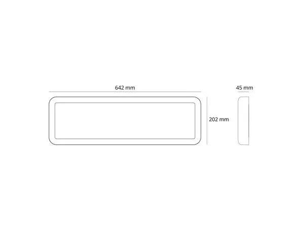 SG ARMATUREN Sense Surface 640x200 Hvid 1910lm 3000K Ra>80 Bagkantsdæmp