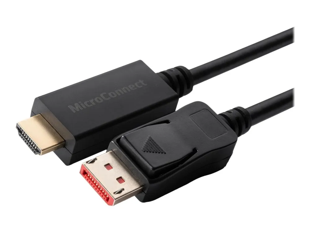 MicroConnect - Adapterkabel - DisplayPort hann låst til HDMI hann - 3 m - svart - 4 K 60 Hz (4096 x 2160) støtte