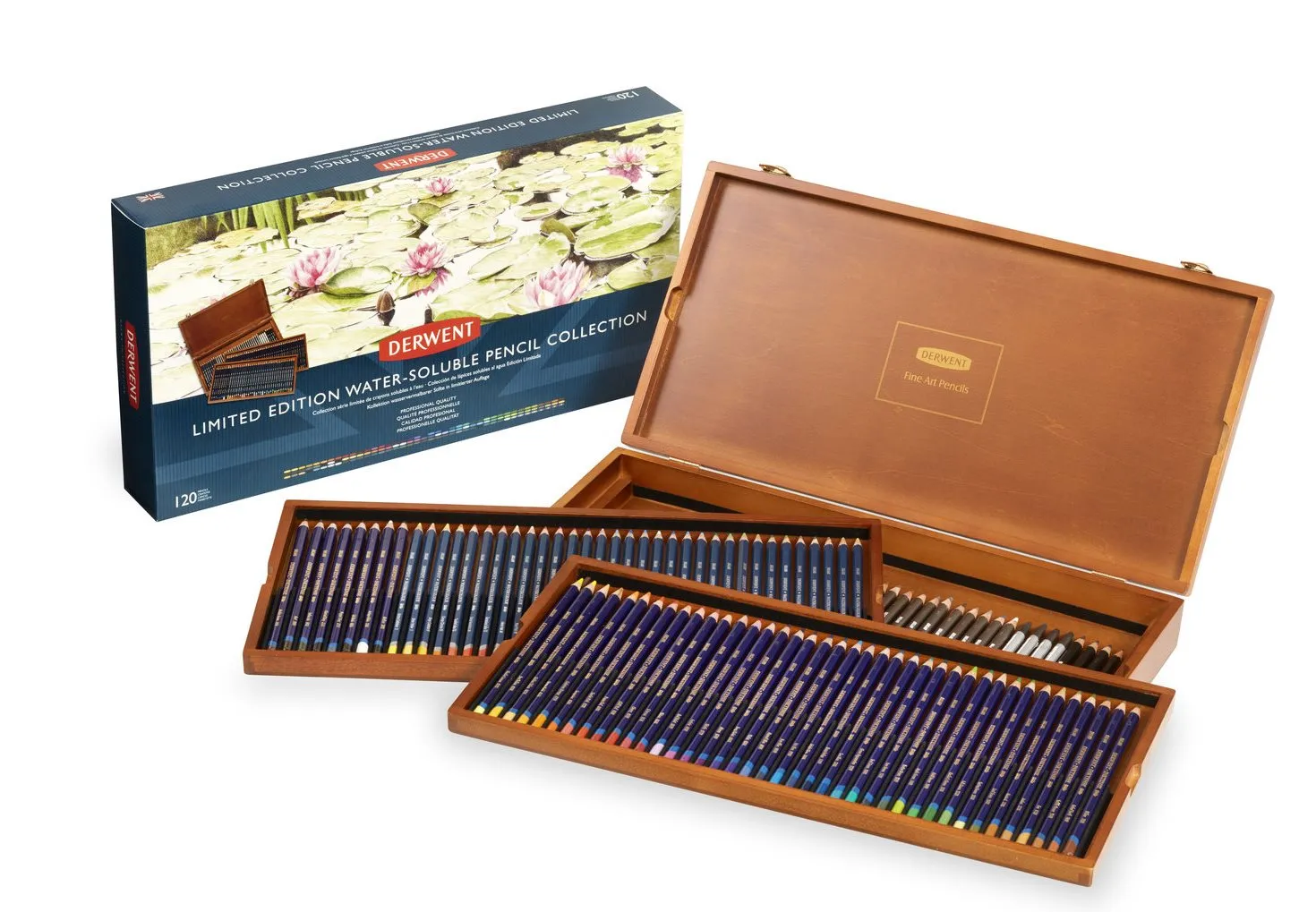 Derwent limited edition wooden box 120 dele