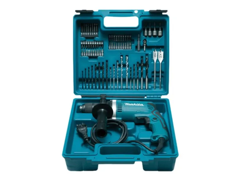 Makita HP1631KX3 - Hammerbor - 710 W - 1 hastighet - nøkkelfri borhylse 13 mm