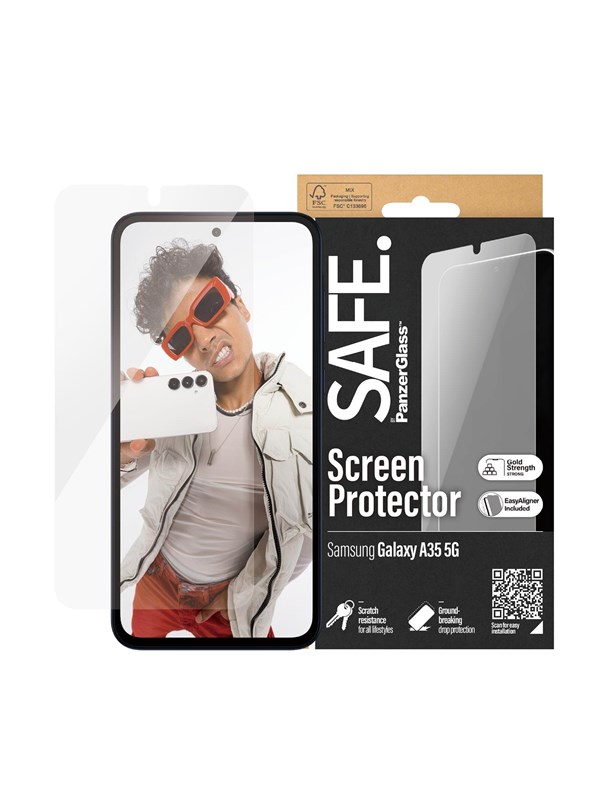 SAFE by PanzerGlass Screen Protector Samsung Galaxy A35 5G | Ultra-Wide Fit w. EasyAligner