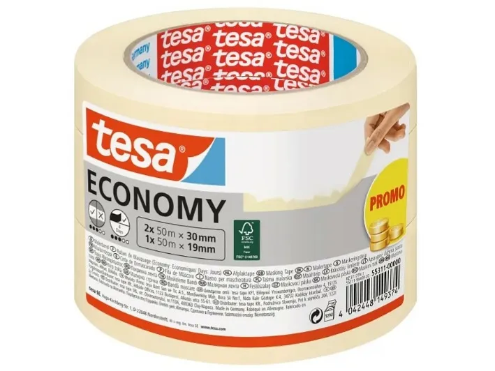 TESA Economy, For malere, Papir, Chamois, 4 dager, 50 m, 30 mm