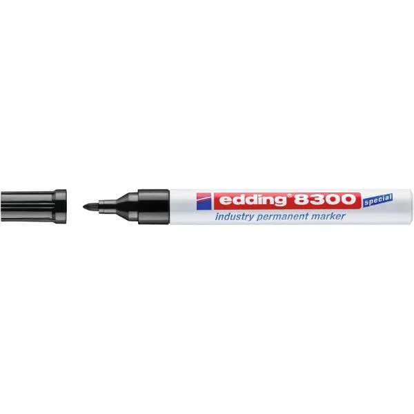 Marker edding 8300 Industry, sort, permanent, 1,5-3 mm - (10 stk./pakke)