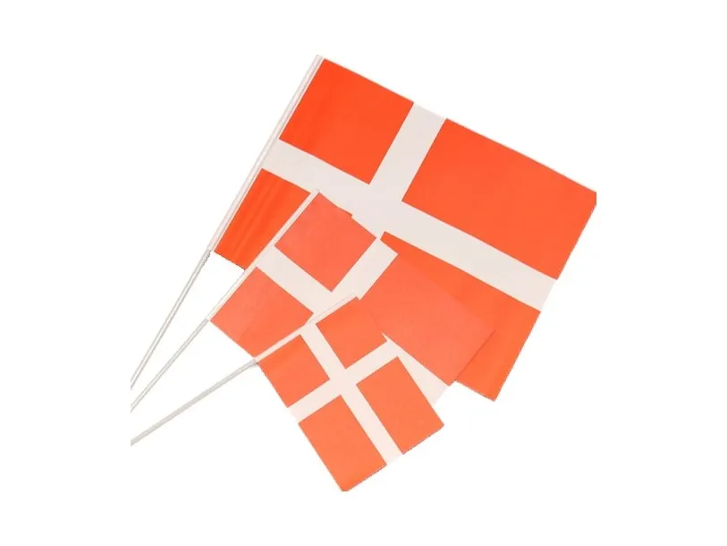 Flag papir på pind 14,5x19 cm - (10 stk.)