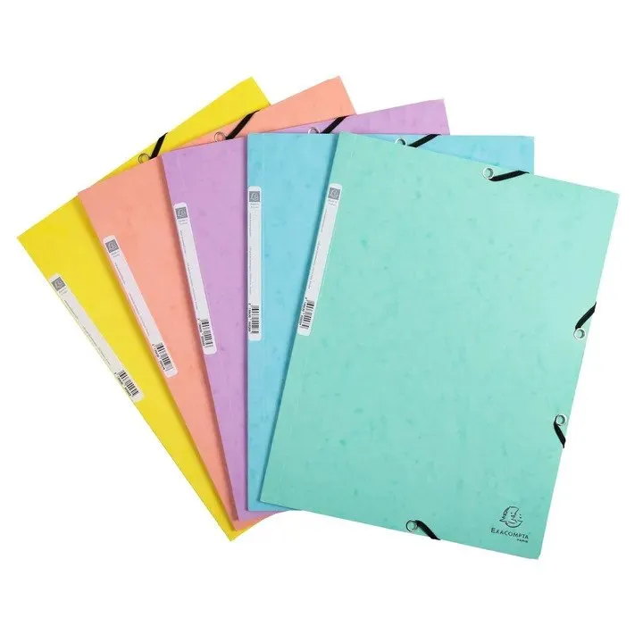 Exacompta 55560E, Konvensjonell filmappe, A4, Trykkbrett, Assorterte farger, Blå, Koral, Grønn, Mauve, Gult, 250 ark, 400 g/m²