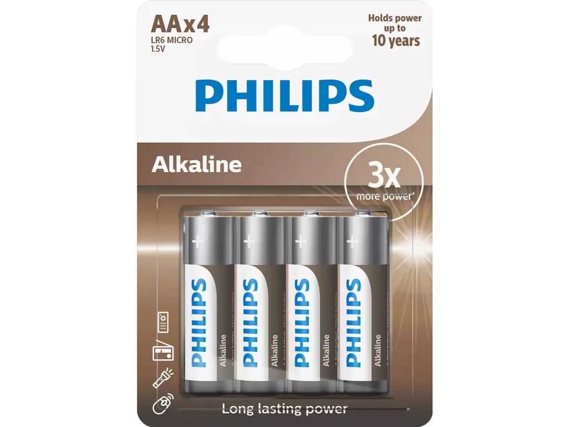 PHILIPS batteri tech alkaline AA 4-pak - 2109959