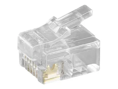 MicroConnect - Telefonkontakt - RJ-12 (hann) - uskjermet - gjennomsiktig (en pakke 10)