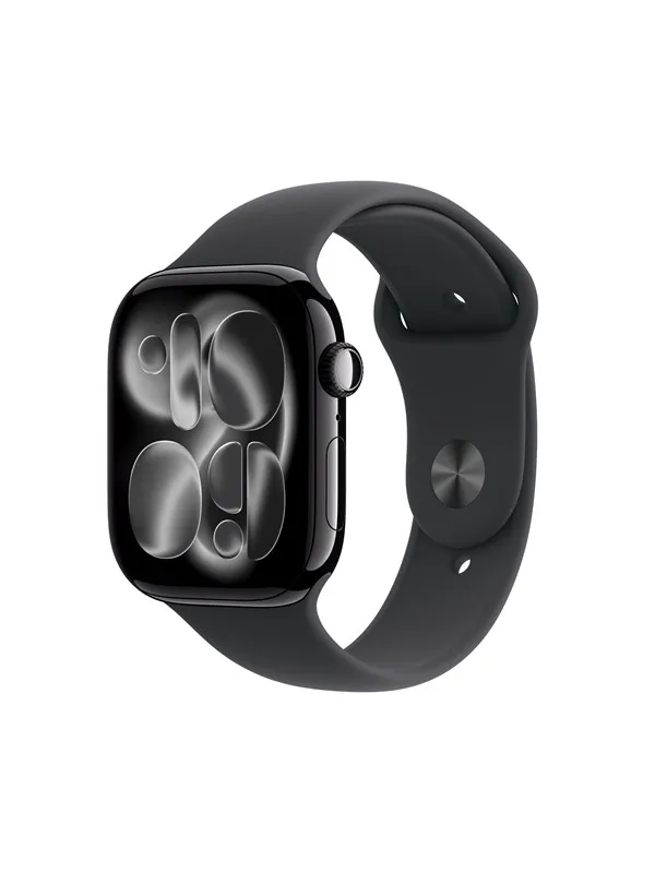 Apple Watch Series 11 GPS 46mm Jet Black Aluminium Case with Black Sport Band - S/M