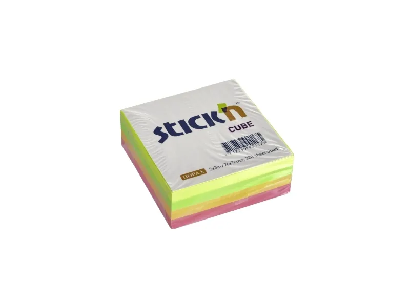 Noteskube 76x76 320 Blad Assorterat Neon - (12 stk.)