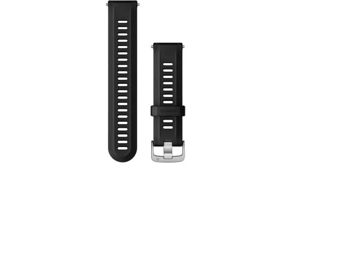 Garmin gummirem til håndledd – Forerunner 955-serien (svart / sølv spenne) (010-11251-3U)