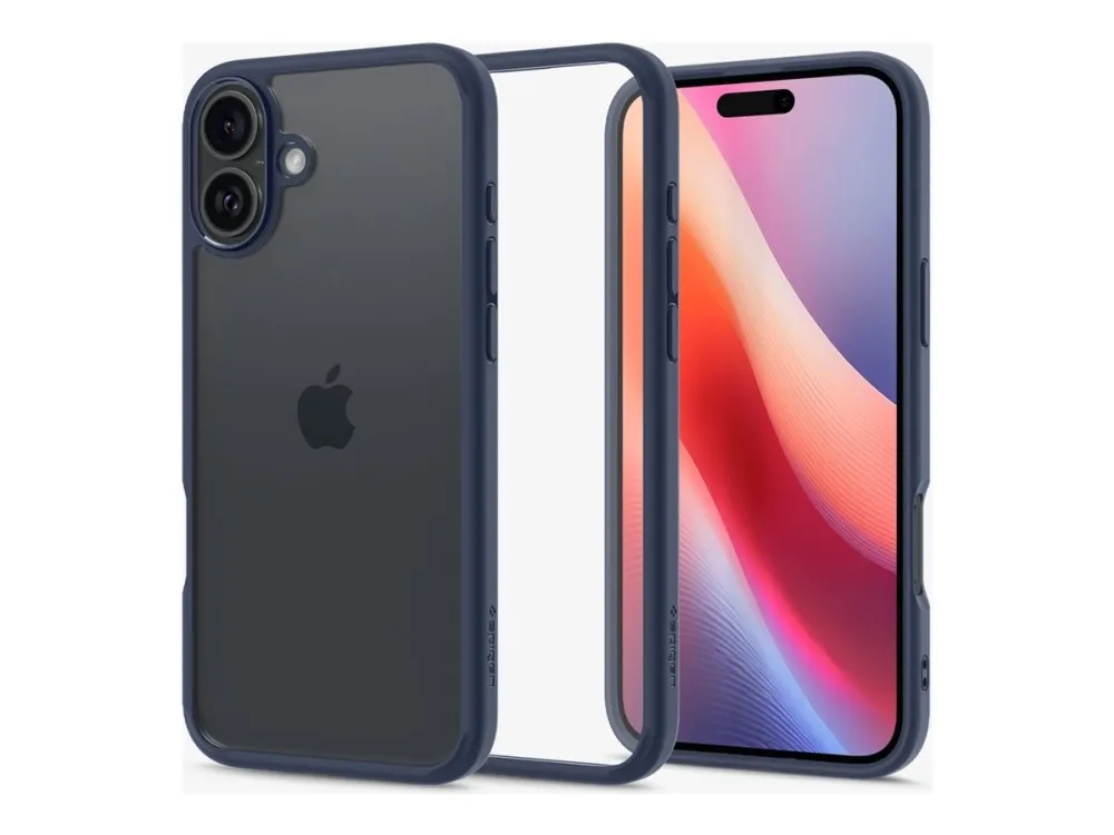 Spigen Ultra Hybrid - Baksidedeksel for mobiltelefon - polykarbonat, termoplast-polyuretan (TPU) - marineblå - for Apple iPhone 16