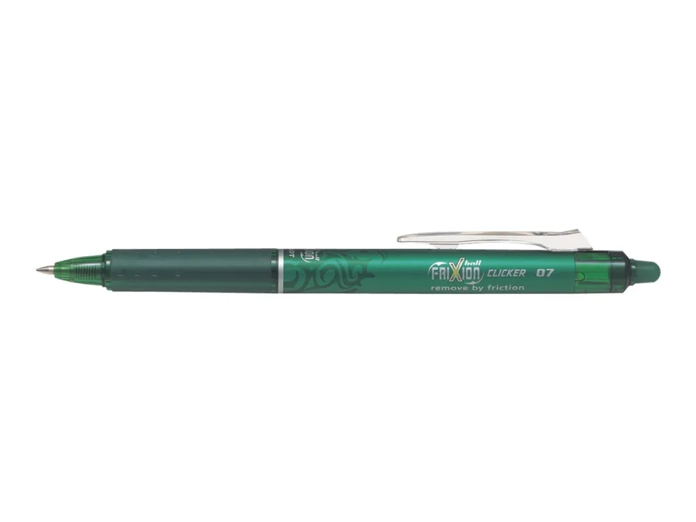 Pilot FriXion Ball Clicker - Rulleballpenn - grønn - gelblekk - 0.7 mm - fin - retraktil - med viskelær