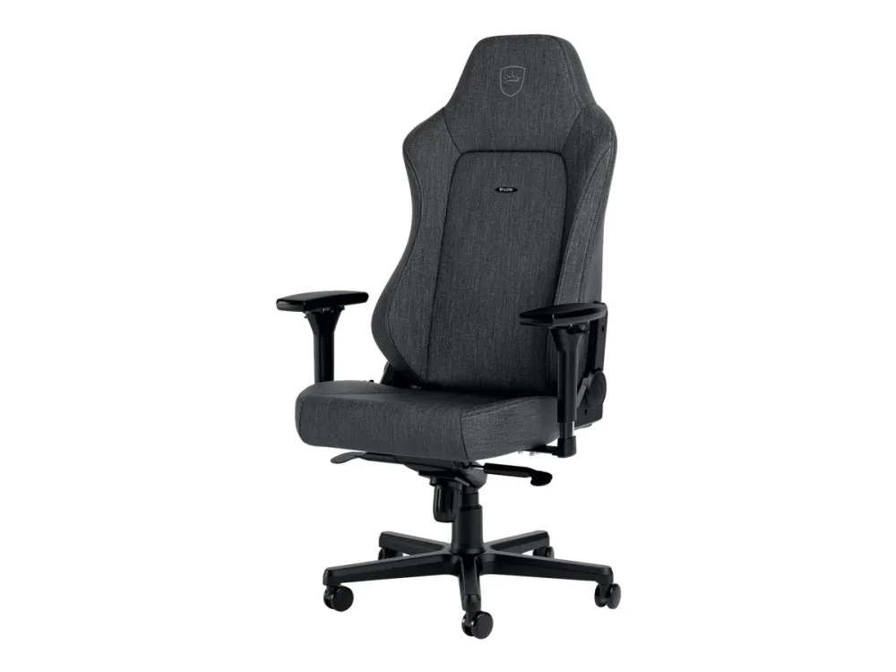 Noblechairs Hero TX - Stol - ergonomisk - armlener - T-formet - tipping - aluminium, polyuretan, stoff, minneskumplast, polyuretanlær, kaldskum, stålramme - antrasitt